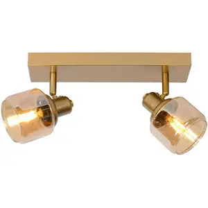 Comparateur de prix : Lucide Spot pour plafond Bjorn à 2 lampes, doré/laiton