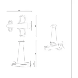 Lucide Suspension LED pour chambre d'enfant Fokker, gris Longueur 46 c... pas cher