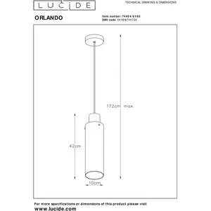 Comparateur de prix : LUCIDE ORLANDO - Suspension - Ø 10 cm - 1xE27 - Fumé