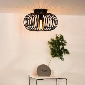 Comparateur de prix : Lucide Plafonnier en forme de cage Manuela, Ø 40 cm, noir