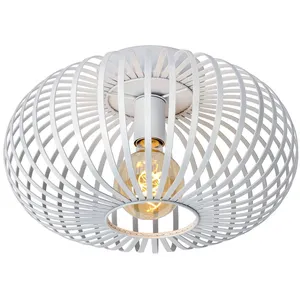 Comparateur de prix : Lucide Plafonnier en forme de cage Manuela, Ø 40 cm, blanc