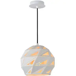 LUCIDE MALUNGA - Suspension - Ø 25 cm - 1xE27 - Blanc pas cher