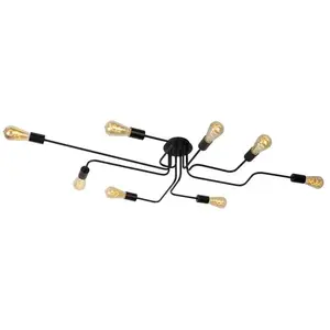 Comparateur de prix : Lucide LESTER-Plafonnier en métal 8 lumières L150cm