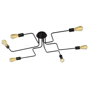 Comparateur de prix : Lucide LESTER-Plafonnier en métal 6 lumières L100cm