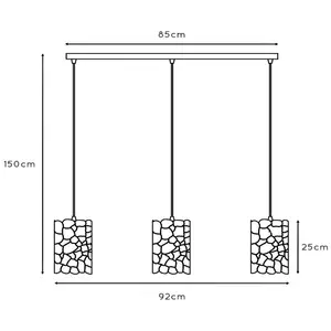 Comparateur de prix : Lucide Suspension Almelo, 3 lampes, linéaire, noir/or, métal