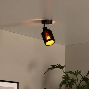 Comparateur de prix : LUCIDE TAGALOG - Spot plafond - Ø 10 cm - 1xE27 - Noir