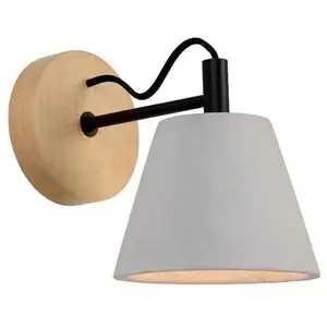 Comparateur de prix : Lucide Applique Possio avec abat-jour en béton et bois