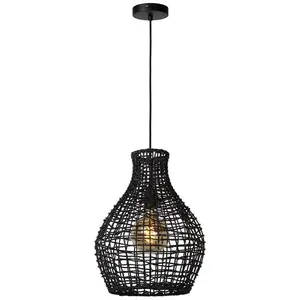 Lucide ALBAN-Suspension Rotin Ø35cm pas cher