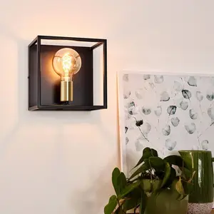 Comparateur de prix : Lucide 00224/01/30 Applique Murale, Métal, E27, 40 W, Noir, Or Mat