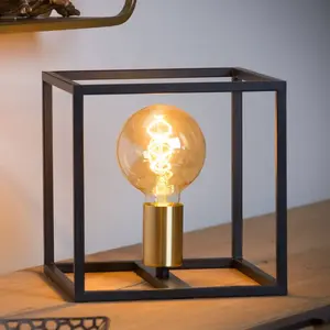 Comparateur de prix : Lucide 00524/01/30 Lampe de Table, Métal, 40 W, Noir, Or Mat