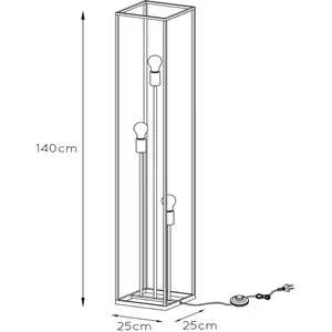 Comparateur de prix : Lucide 08724/03/30 Lampadaire, Métal, E27, 120 W, Noir, Cuivre