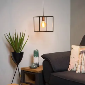 Comparateur de prix : Lucide ARTHUR-Suspension Métal carrée H35cm Noir