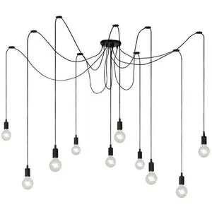 LUCIDE FIX - Suspension - 10xE27 - Noir, 400 x 400 x 200 cm pas cher