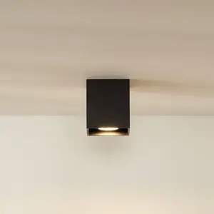Lucide Spot pour plafond Bodi, angulaire, noir, GU10, à 1 lampe, aluminium pas cher