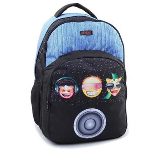 Sac à dos - EMOJI - Bleu Jeans - 46 CM - Mixte - Primaire - Zippée pas cher