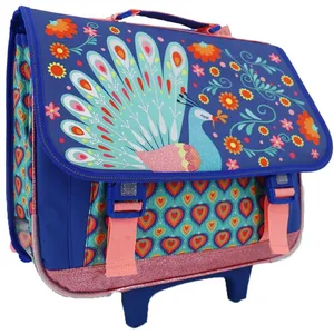Comparateur de prix : Dinosaure Cartable à roulettes Paon Violet 41 CM - Trolley