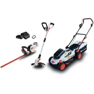 Comparateur de prix : Kit de 3 machines rechargeables Elem Garden Technic 20V max - 2 batteries