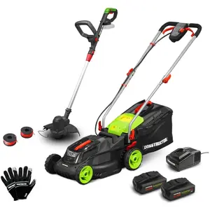 CONSTRUCTOR Tondeuse rechargeable 40V (2x20V) 34 cm + coupe bordures + gants + 2 b... pas cher