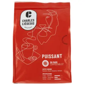 Dosettes de café Charles Liégeois Puissant, 30 pièces. pas cher