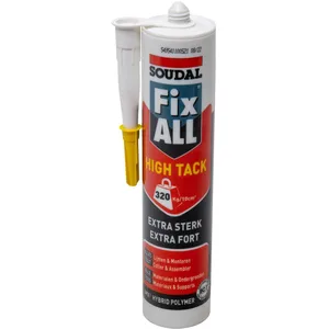 Mastic colle Fix All High Tack blanc cartouche 290ml - SOUDAL - 100268