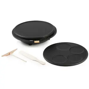 Crépière 2 plaques 37.5cm + 5mini 1500w noir Domo do9227p pas cher