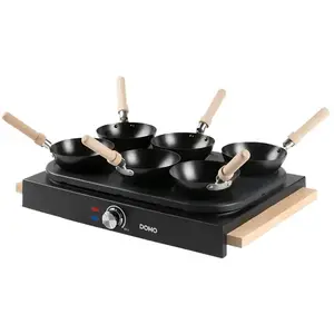 Comparateur de prix : DOMO DO8719W Set gourmet - Design en bois - 2 en 1-6 P