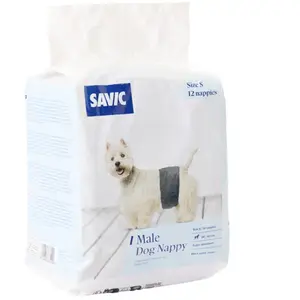 Comparateur de prix : SAVIC-Savic Couches Pour Chien Mâle Jetables Coloris Noir - Taille S 26 - 40 cm x 12 couches