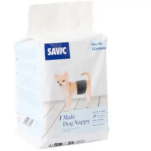 SAVIC-Savic Couches Pour Chien Mâle Jetables Coloris Noir - Taille XS 20 - 26 cm x 12 couchesVendu parzooplus