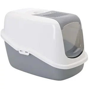 Comparateur de prix : Hygiène Chat Savic Maison de toilette Nestor gris 56 x 39 x 38,5 cm