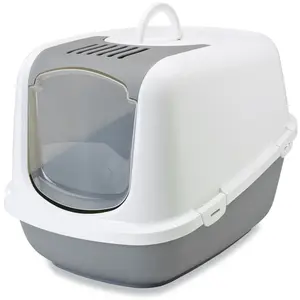 Comparateur de prix : Maison de toilette Savic Nestor XXL, gris clair / blanc - pour chat