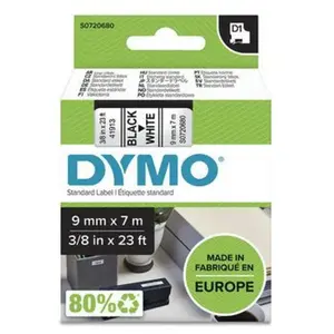 Comparateur de prix : Cassette de ruban à étiqueter Dymo LabelManager D1 9 mm Noir et Blanc