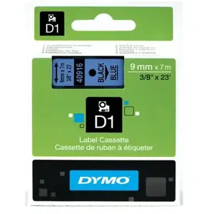 Dymo 40914 (S0720690) - (9 mm) - Bleu sur blanc - Ruban pas cher