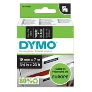 Comparateur de prix : DYMO 45811 Ruban D1 Standard Blanc sur fond Noir 19mm x 7m