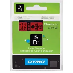 Dymo 45807 (S0720870) - (19 mm) - Noir sur rouge - Ruban pas cher