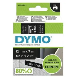 Comparateur de prix : DYMO D1 - bande d'etiquettes - 1 cassette(s) - Rouleau (1,2 cm x 7 m)