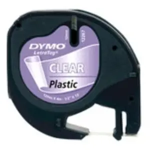 Comparateur de prix : Ruban d’étiquettes à imprimer Dymo LetraTag Plastique Noir/Transparent