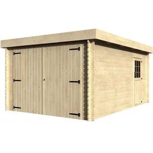 Décor et jardin Garage bois "Galan" - 15.28 m² - 3.26 x 4.78 x 2.24 m - 28 mm pas cher