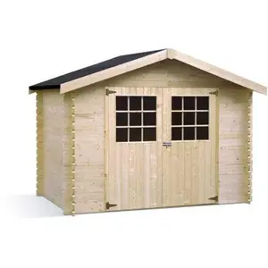 Abri jardin bois "Flodova" - 5.90 m² - 2.98 x 1.98 x 2.32 m - 28 mm pas cher