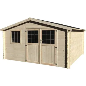 Abri jardin bois "Vallauris" - 15.84 m² - 3.98 x 3.98 x 2.29 m - 34 mm pas cher