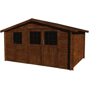 Abri jardin bois "Vallauris" - 15.84 m² - 3.98 x 3.98 x 2.29 m - 34 mm... pas cher