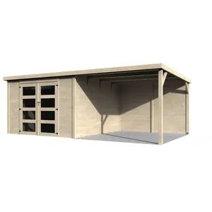 Abri de jardin bois Délice 28 mm - 17,40 m² pas cher
