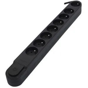 CHACON Bloc Design 8x16A avec interrupteur - 5m - Noir