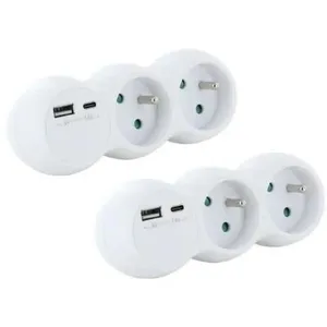 Comparateur de prix : Lot 2 domino CHACON - 47002 - 2x16A avec USB-A +USB-C - Blanc (FR)