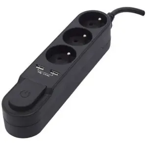 CHACON Bloc multiprise avec interrupteur 3 prises 16 A et 2 sorties USB 2A, câble 1,5 m pas cher