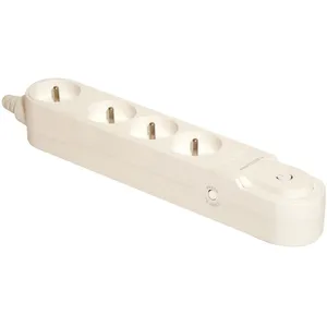 Chacon - Bloc Design parafoudre 4x16A avec interrupteur - 1,5m - Blanc