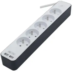 Comparateur de prix : CHACON Bloc multiprise 5x16A avec USB - 1,5m - Blanc/Gris