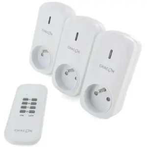 Universeel CHACON Set de 3 prises On/Off+ Télécommande 2000W - FR