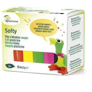 Avenue Mandarine Pâte à modeler Softy Fluo 6 x 62 g