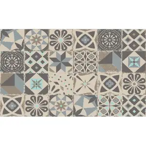 Mercury - tapis velvet car cim blue TAUP45X75 carreau ciment blue taupe D2232-7