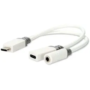 Comparateur de prix : Nedis Adaptateur USB-C vers USB-C/Jack 3.5 mm (M/F) - 0.10 m - Blanc